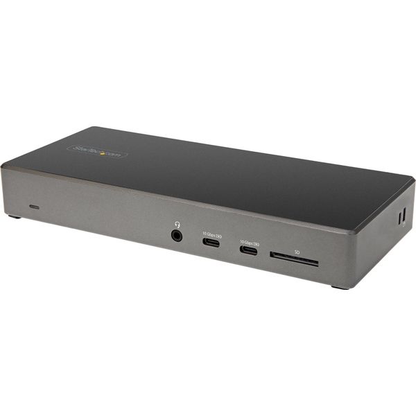 Startech.Com Dock Usb Type C - Docking Station Usb C Con Triplo Monitor 4K - Power Delivery 100W - Dp 1.4 Alt Mode & Dsc, 2X Displayport 1.4/HDMI 2.0 - 6Xusb (2X 10Gbps) - Windows/Chrome-image