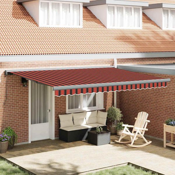 Vidaxl Tenda Da Sole Retrattile Arancione E Marrone 450 X 300 Cm-image