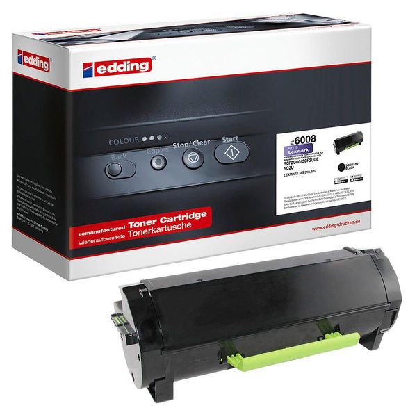 Edding Toner EDD-6008 Schwarz Kompatibel Zu Lexmark 50F2U00-image