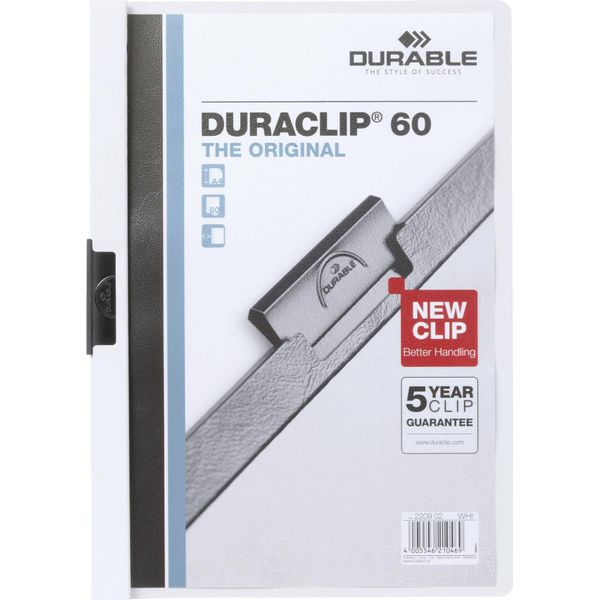 Durable Cartellina Con Clip Duraclip® 60 A4, Bianco, 220902-image