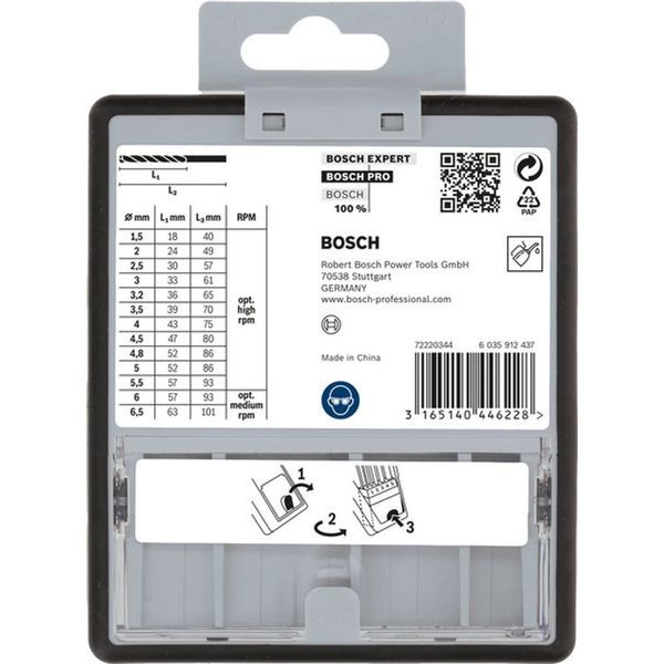 Set Di Punte Elicoidali Pro Metal HSS-G, 13 Pezzi.-image