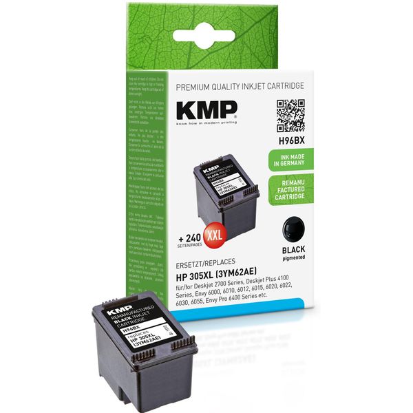 Kmp 1720,4001 Kmp H96BX Tintenpatrone Schwarz Kompatibel Mit Hp 3YM62AE-image