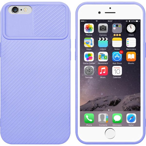 Custodia Cadorabo Per Apple Iphone 6 Plus / 6S Plus Custodia Protettiva In Viola Custodia Del Telefono Cellulare Custodia Tpu Copertura Fotocamera Protezione-image