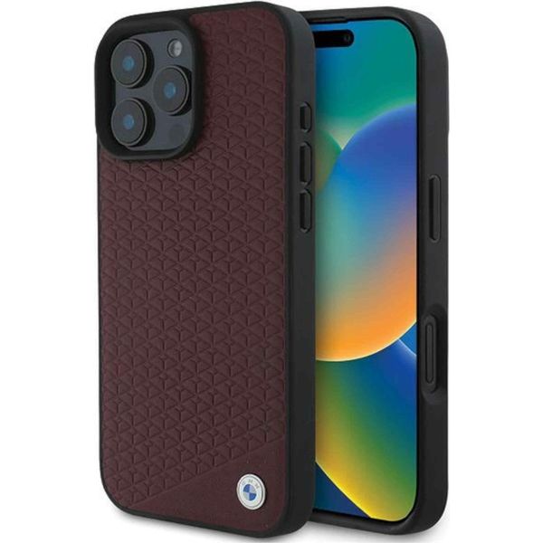 Bmw Bmhmp16X23Rddr Iphone 16 Pro Max6.9 Czerwony/Red Hardcase Segno Pelle Diamante Metallo Logo Magsafe-image