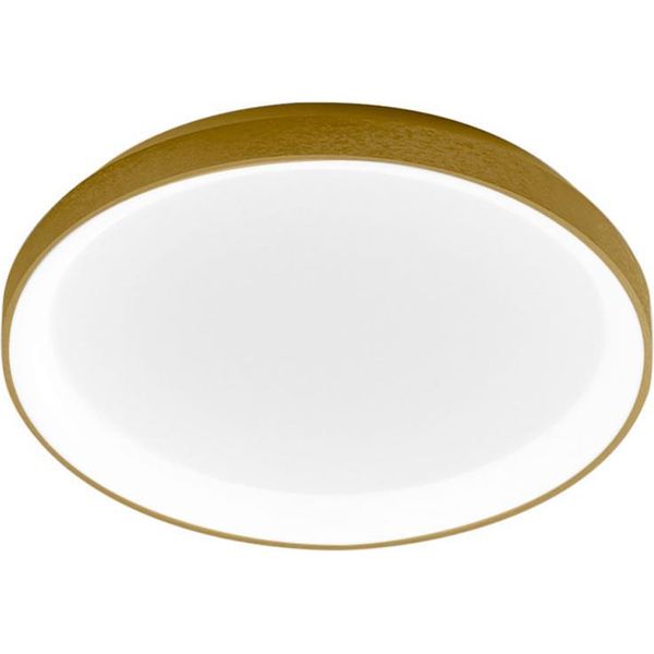 Krizia - Plafoniera Led Dimmerabile 38W 3000K - Luce Calda 3300Lm, Diffusore Opale, Montatura Oro, IP20, D.27 Cm, Design Moderno-image