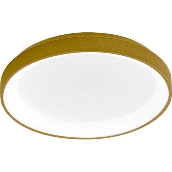 Krizia - Plafoniera Led Dimmerabile 30W 3000K - Luce Calda 2600Lm, Diffusore Opale, Montatura Oro, IP20, D.27 Cm, Design Moderno-image