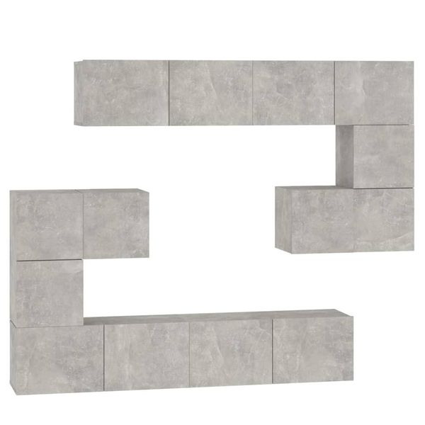 Syfax™ Mobile Porta Tv A Parete Grigio Cemento In Legno Multistrato-image