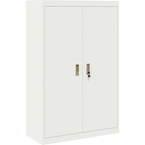 Syfax™ Armadio 2 Pcs Bianco 90 X 40 X 140 Cm Acciaio-image