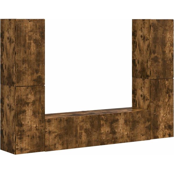 Syfax™ Set Mobile Tv 6 Pcs Rovere Fumé Legno Multistrato-image