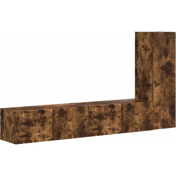 Syfax™ Set Mobile Tv 3 Pcs Rovere Fumé Legno Multistrato-image