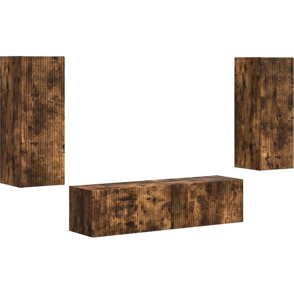 Syfax™ Set Mobile Tv 2 Pcs Rovere Fumé Legno Multistrato-image