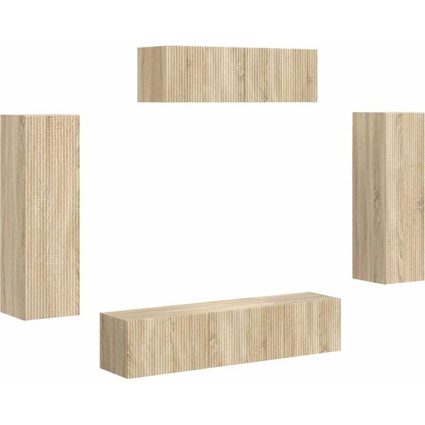 Syfax™ Mobile Tv 5 Pcs Rovere Sonoma-image