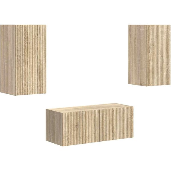 Syfax™ Set Mobile Tv 2 Pcs Rovere Sonoma Legno Multistrato-image
