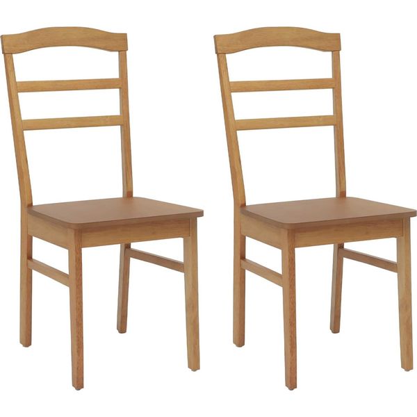 Vidaxl Sedia Da Pranzo 2 Pezzi In Legno Massiccio Di Gomma Naturale-image