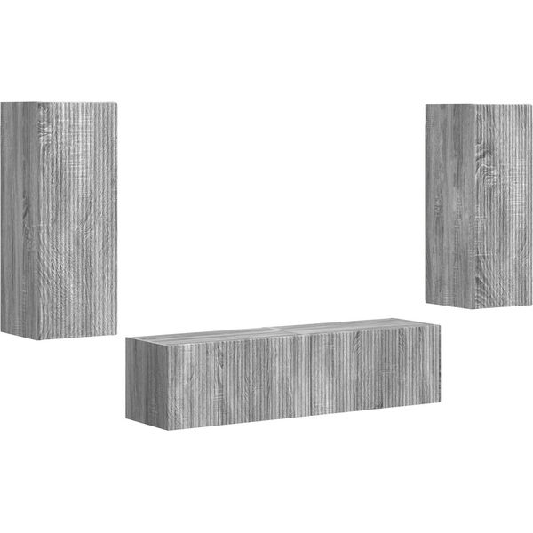 Syfax™ Set Mobile Tv 2 Pcs Grigio Sonoma Legno Multistrato-image