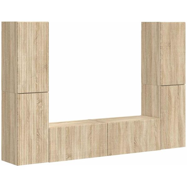 Syfax™ Set Mobile Tv 6 Pcs Rovere Sonoma Legno Multistrato-image