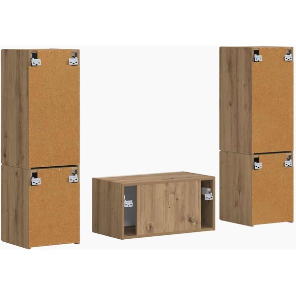 Syfax™ Set Mobile Tv 5 Pcs Rovere Artigianale Legno Multistrato-image