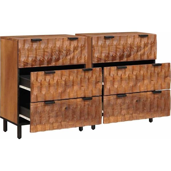 Vidaxl Credenza Superficie Marrone Acacia Legno Massiccio Mango-image