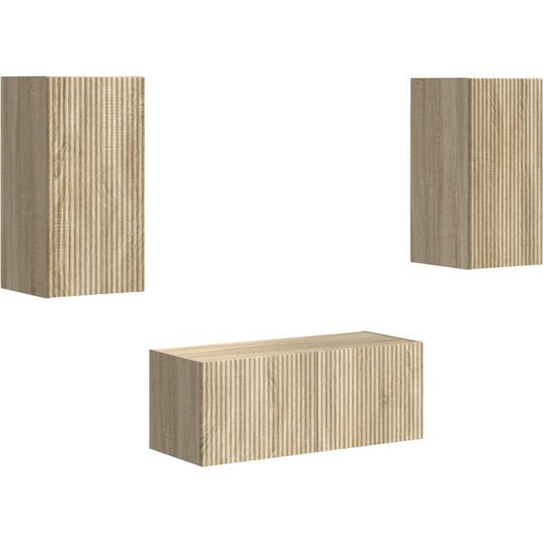 Syfax™ Set Mobile Tv 6 Pcs Rovere Sonoma Legno Multistrato-image