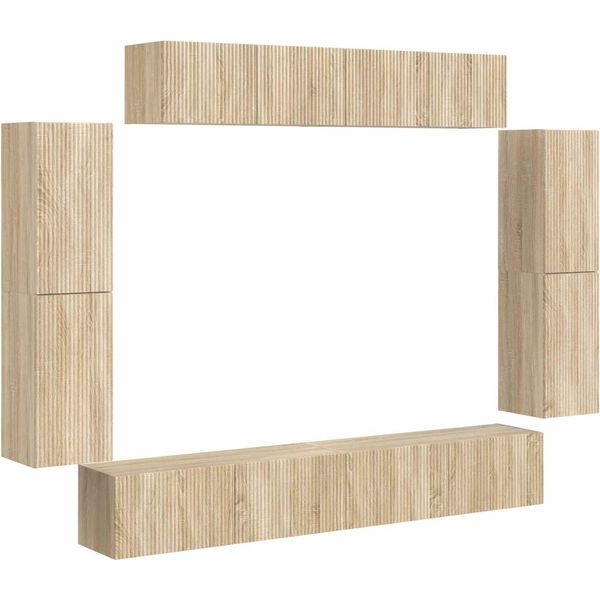 Syfax™ Mobile Tv 8 Pcs Rovere Sonoma-image