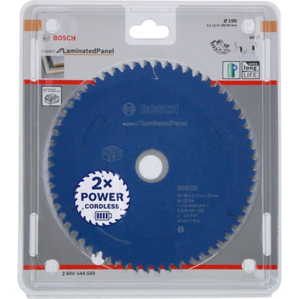Lama Circolare Per Seghe A Batteria Expert Per Pannelli Laminati, 190 X 2,1/1,4 X 30, T60-image