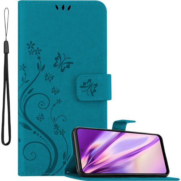 Cadorabo Custodia Per Motorola Moto G71 5G Custodia Protettiva In Blu Custodia Protettiva Per Telefono Cellulare Custodia Fiori Custodia-image