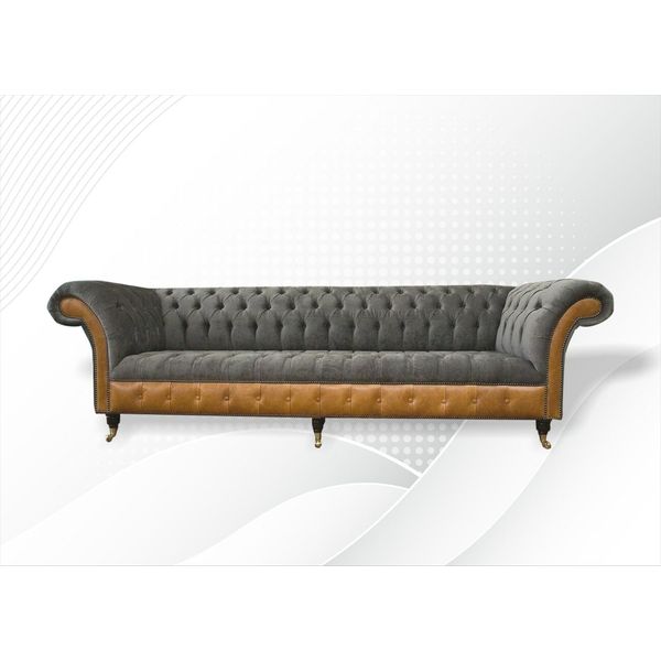 Divani Xxl Chesterfield Design Tappezzeria Divano Divano 4 Posti In Pelle Divano-image