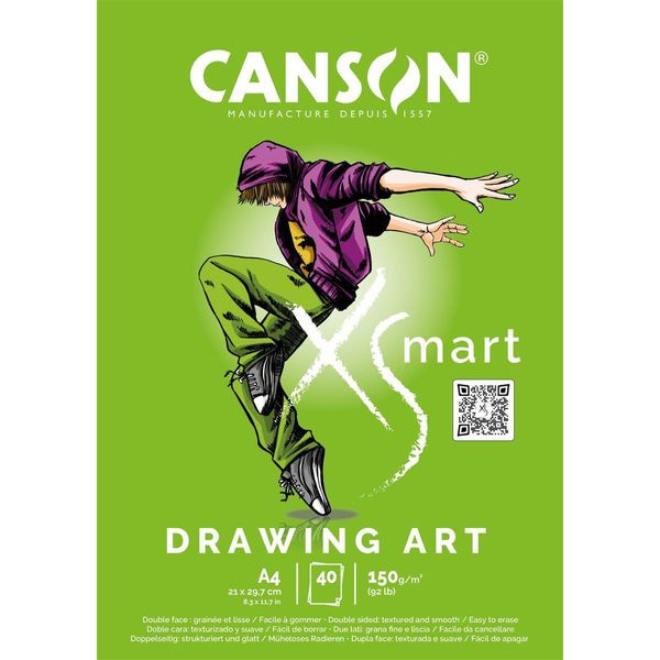 Canson C32250P002 Blocco Da Disegno Art - A4, 40 Fogli, 150 G/M², Bianco-image