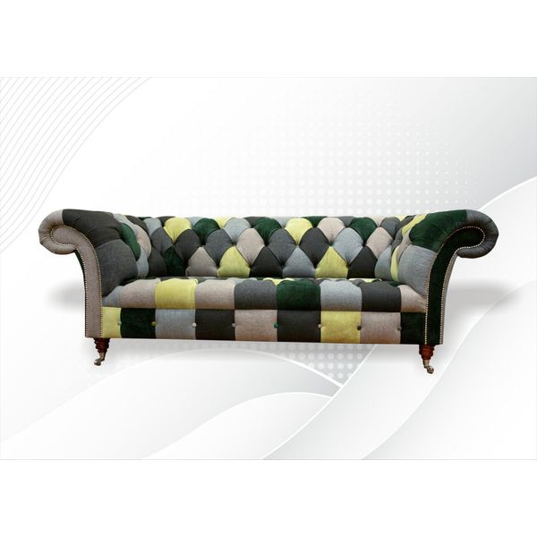 Chesterfield 3 Posti Multicolore Divano Da Salotto Di Design Mobili Di Design-image