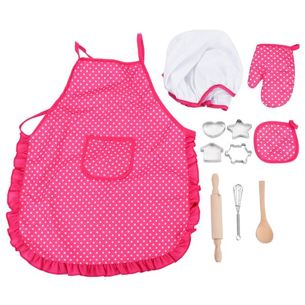 Set Da Cucina Fai-Da-Te Per Bambini, Tuta Da Forno, Set Giocattolo, Abbigliamento Per Giochi Di Ruolo, Grembiule, Guanti, Cappello Da Cuoco-image