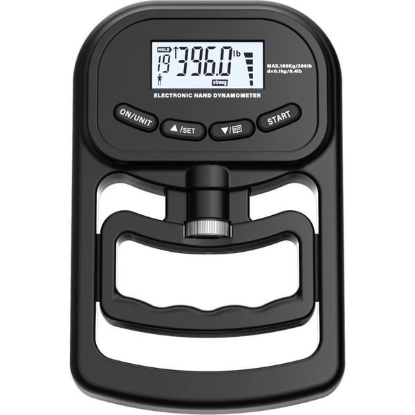 Inf Dinamometro Elettronico Ricaricabile 180Kg Tester Forza Impugnatura Mano Nero-image