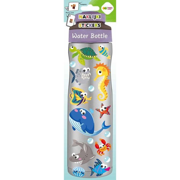 Adesivi Decorativi Bottiglia D'acqua Ocean Friend Happy Color-image