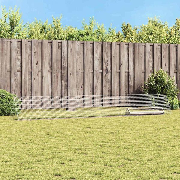 Vidaxl Gabbia Per Polli Argento 430 X 55 X 55 Cm Acciaio Zincato-image