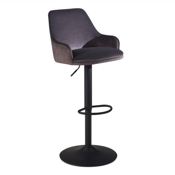 Wohnling Barhocker WL7.006 Samt Grau-image
