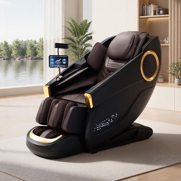 Sedia Per Massaggi, Sedia Per Massaggi A Gravità Zero Per Tutto Il Corpo, Con Riscaldamento, Sl Track, Sedia Per Massaggi Thailandesi, Musica Surround 3D Bluetooth, Nero【Gh-L001】-image