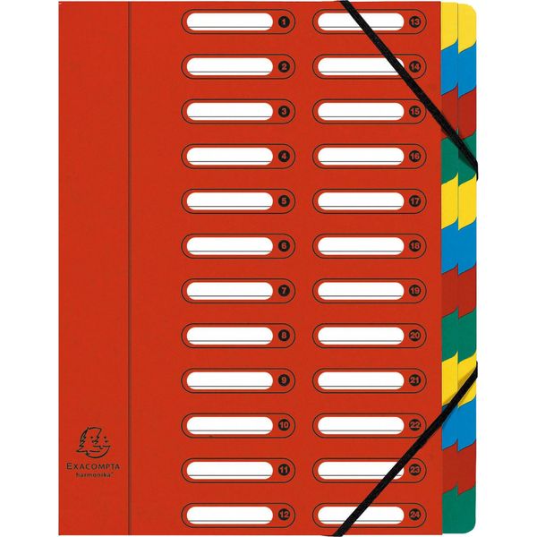 Organizer Exacompta, Din A4, Cartone, 24 Tasche, Rosso-image