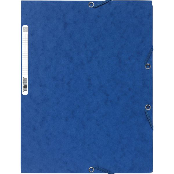 Cartella Con 3 Lembi Ed Elastico Cartoncino Manila 400G-M2 - A4 Blu-image