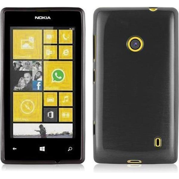 Cadorabo Custodia Per Nokia Lumia 525 Cover Protettiva In Nero Custodia Protettiva In Silicone Tpu Cover-image