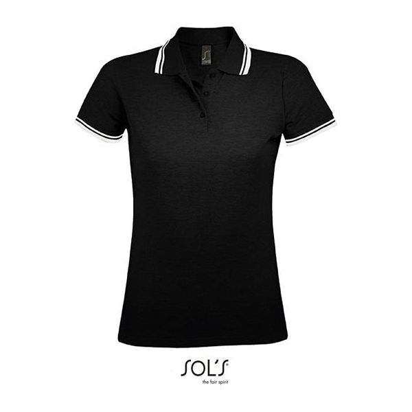 Sols 00578 | Polo Donna Pasadena - Colore: Nero/Bianco - Taglia: Xxl-image