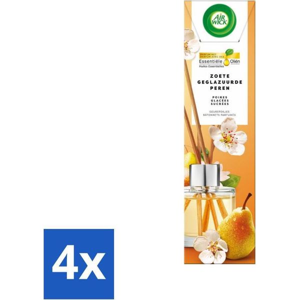 Air Wick - Diffusore Di Fragranze Per Ambienti - Pera Caramellata Dolce - Oli Essenziali - 40 Ml - Value Pack - 4 Pezzi-image