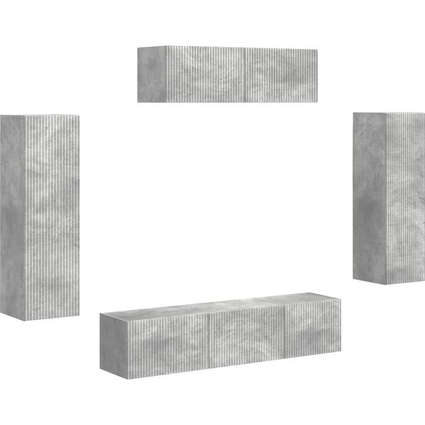 Syfax™ Mobile Tv 5 Pcs Grigio Cemento-image