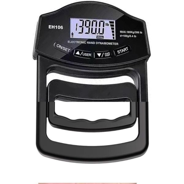 Inf Dinamometro Digitale 180Kg Ricaricabile Tester Forza Impugnatura Regolabile-image
