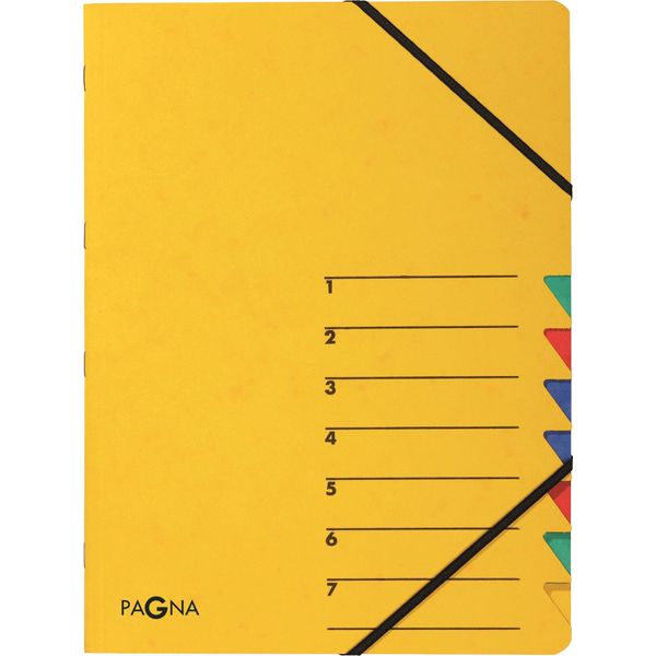 Pagna® 24061-05 Organizer Easy - 7 Scomparti, A4, Cartoncino, 265 G/M², Giallo-image