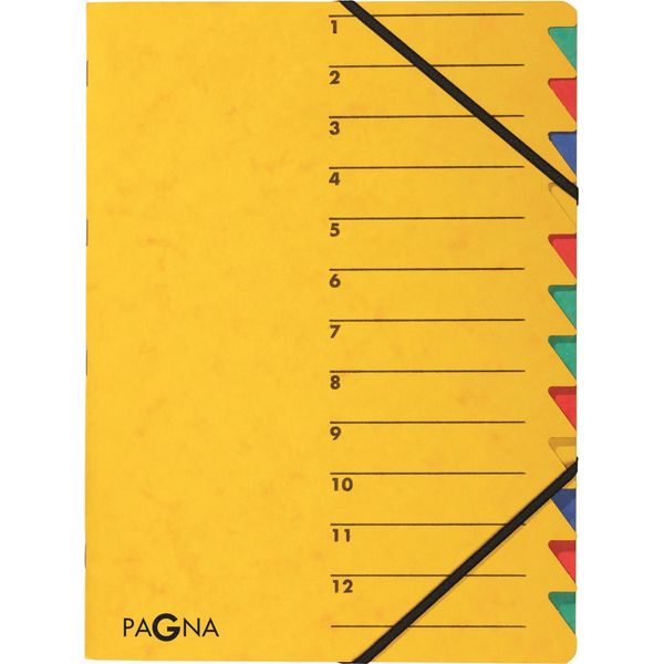 Pagna® 24131-05 Organizer Easy - 12 Scomparti, A4, Cartoncino, 265 G/M², Giallo-image