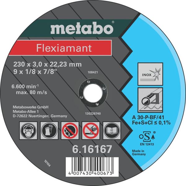Metabo Flexiamant 125X2,5X22,23 Inox, Disco Da Taglio, Versione Diritta 25 Pz-image