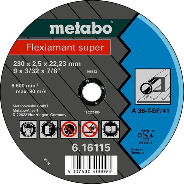Metabo Flexiamant Super 115X2,0X22,23 Acciaio, Disco Da Taglio, Design Offset 25 Pz-image
