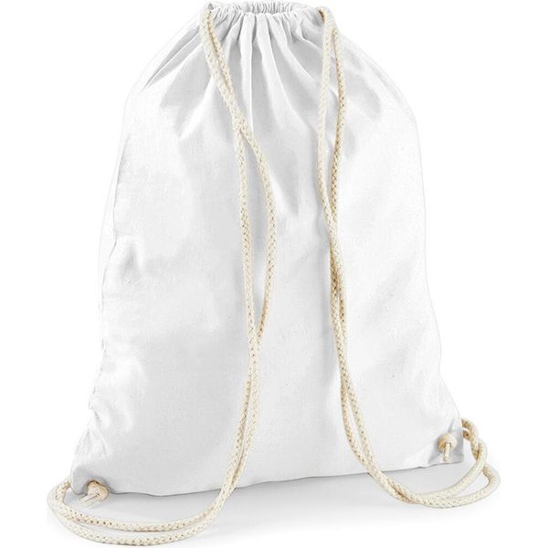 Westford Mill W110 | Borsa Da Palestra In Cotone | 37 X 46 Cm - Colore: Bianco - Dimensioni: 37 X 46 Cm-image