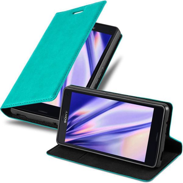 Cadorabo Custodia Per Sony Xperia Z3 Compact Cover Protettiva In Turchese Custodia Per Cellulare Cover Chiusura Magnetica-image