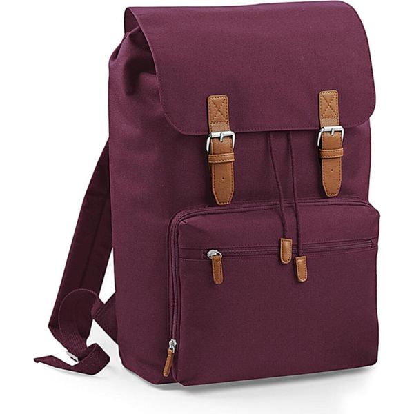 Bagbase BG613 | Zaino / Zaino Per Laptop Vintage | 30 X 46 X 17 Cm - Colore: Borgogna - Dimensioni: 30 X 46 X 17 Cm-image