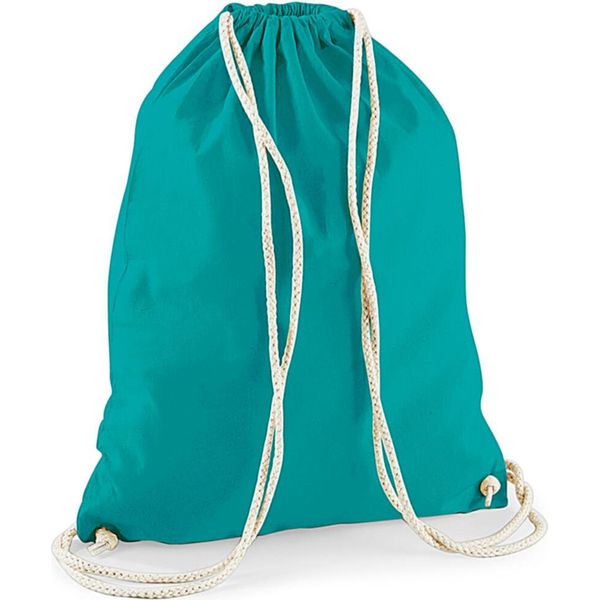 Westford Mill W110 | Borsa Da Palestra In Cotone | 37 X 46 Cm - Colore: Emerald - Dimensioni: 37 X 46 Cm-image